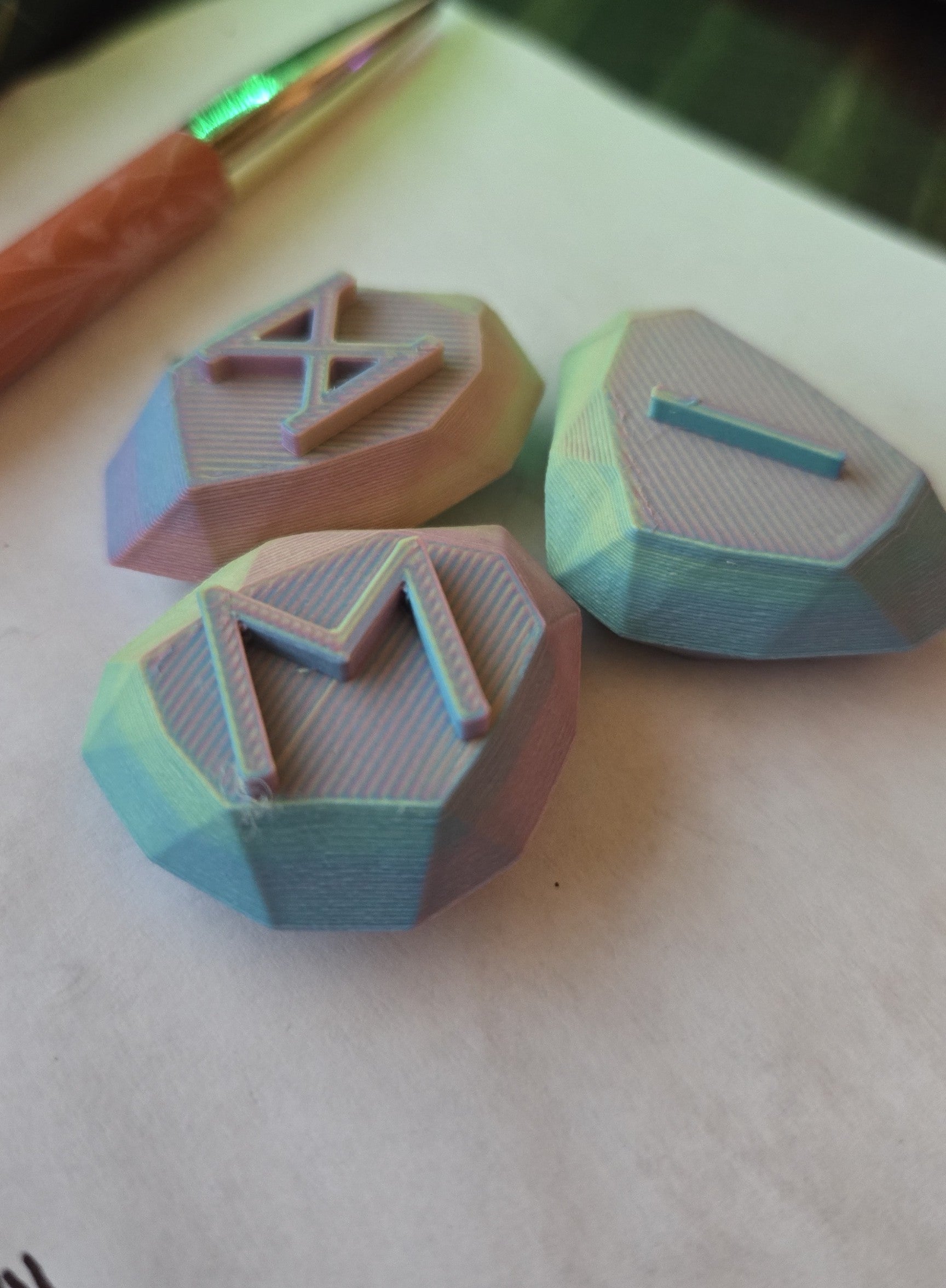 Mystic Runes Handcrafted 3D-Printed Set of Five